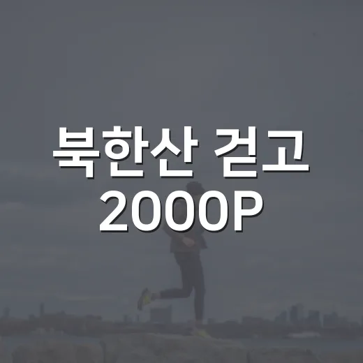 북한산 걷고 2000P