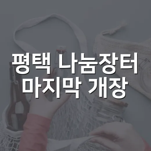 평택 나눔장터 마지막 개장
