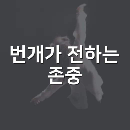 번개가 전하는 존중