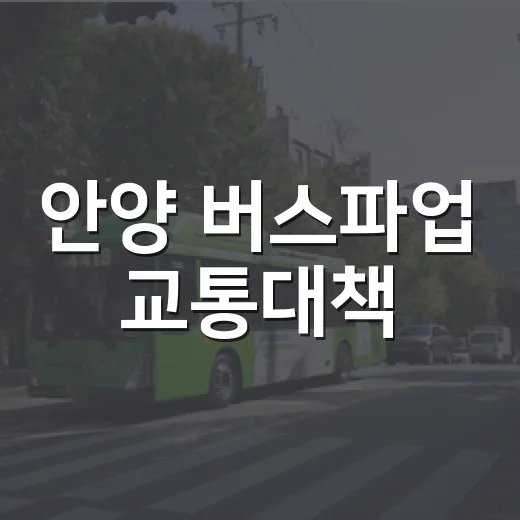 안양 버스파업 교통대책