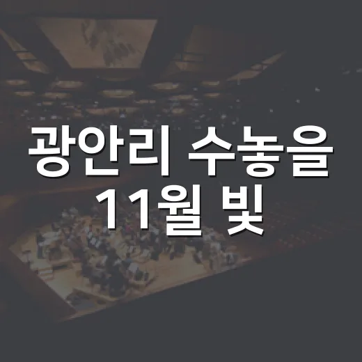 광안리 수놓을 11월 빛