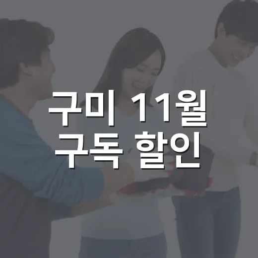 구미 11월 구독 할인