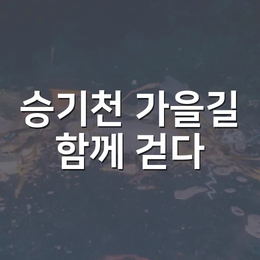 승기천 가을길 함께 걷다
