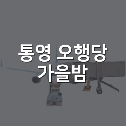 통영 오행당 가을밤