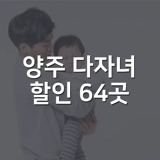 양주 다자녀 할인 64곳