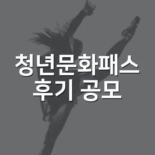 청년문화패스 후기 공모