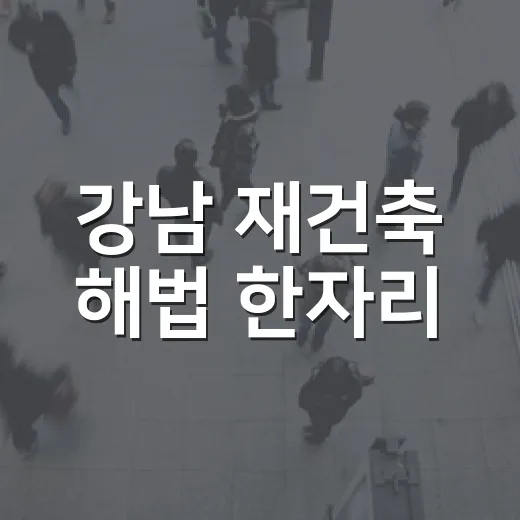 강남 재건축 해법 한자리