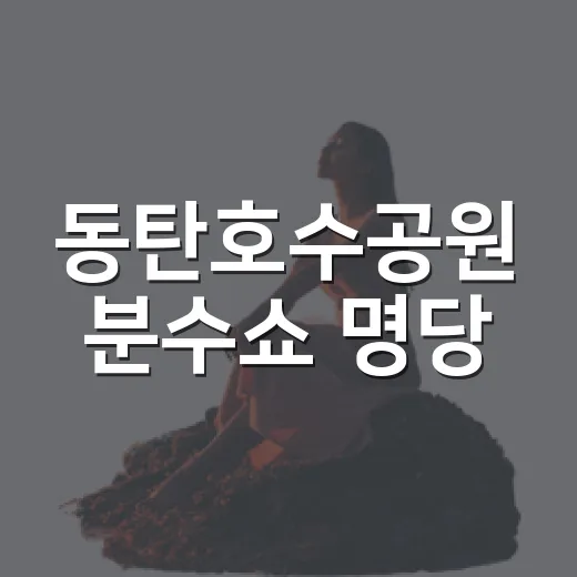 동탄호수공원 분수쇼 명당
