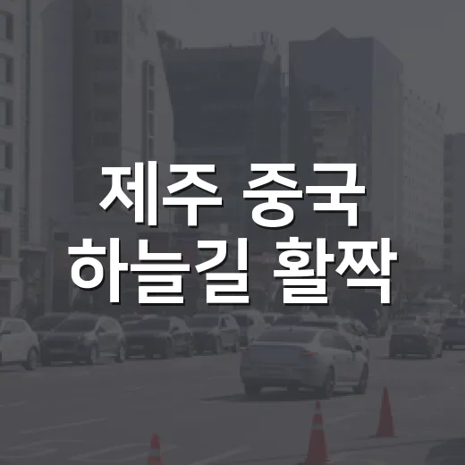 제주 중국 하늘길 활짝