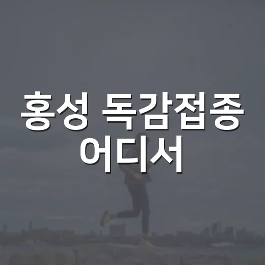 홍성 독감접종 어디서?