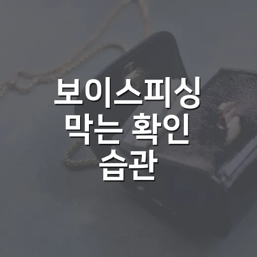 보이스피싱 막는 확인 습관