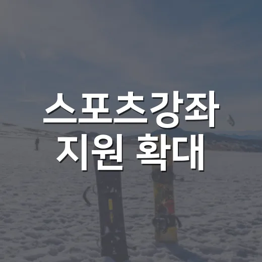 스포츠강좌 지원 확대