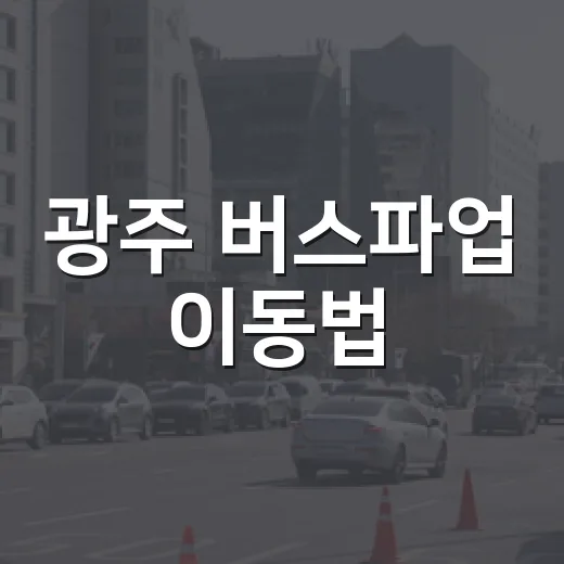 광주 버스파업 이동법
