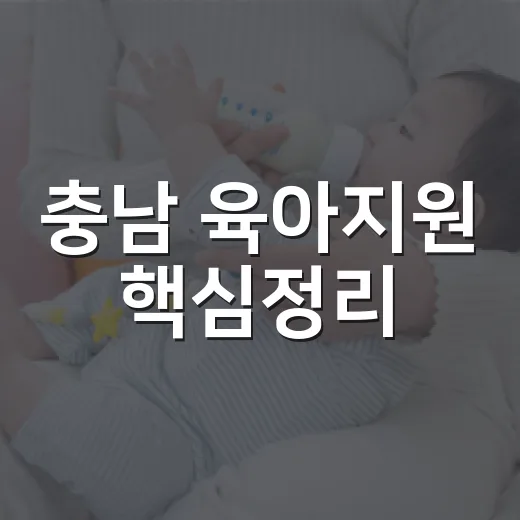 충남 육아지원 핵심정리