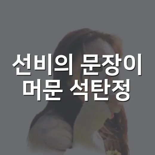 선비의 문장이 머문 석탄정