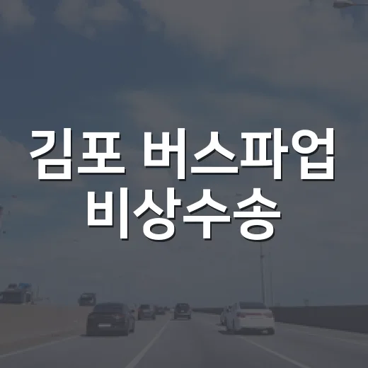 김포 버스파업 비상수송