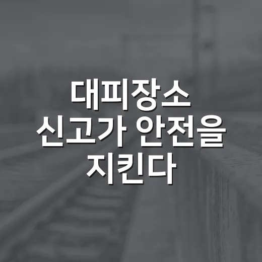 대피장소 신고가 안전을 지킨다