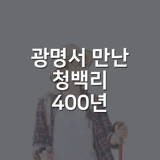 광명서 만난 청백리 400년
