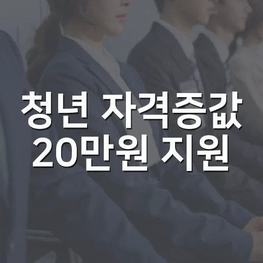 청년 자격증값 20만원 지원
