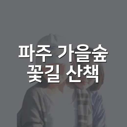 파주 가을숲 꽃길 산책