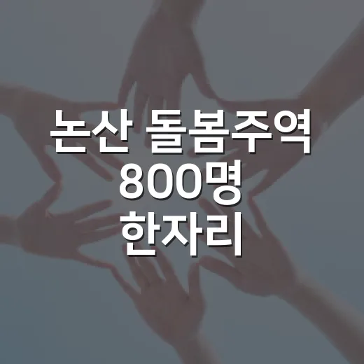 논산 돌봄주역 800명 한자리