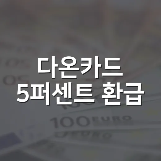 다온카드 5퍼센트 환급