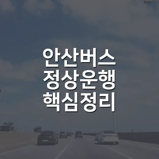 안산버스 정상운행 핵심정리