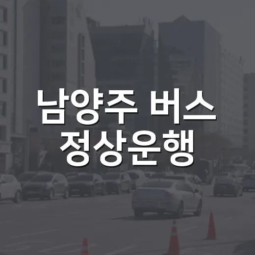 남양주 버스 정상운행