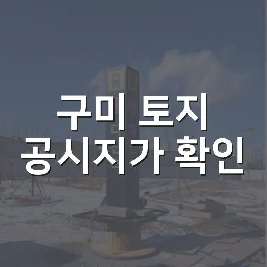 구미 토지 공시지가 확인