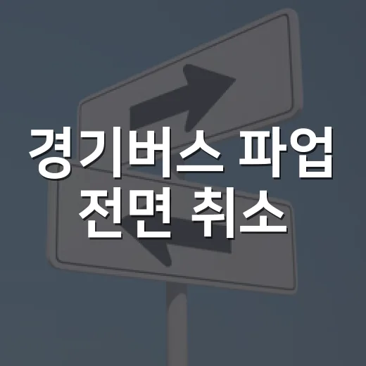 경기버스 파업 전면 취소