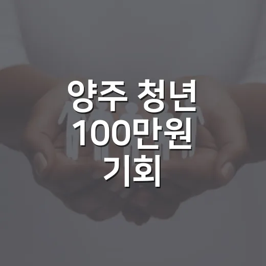 양주 청년 100만원 기회