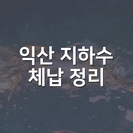 익산 지하수 체납 정리