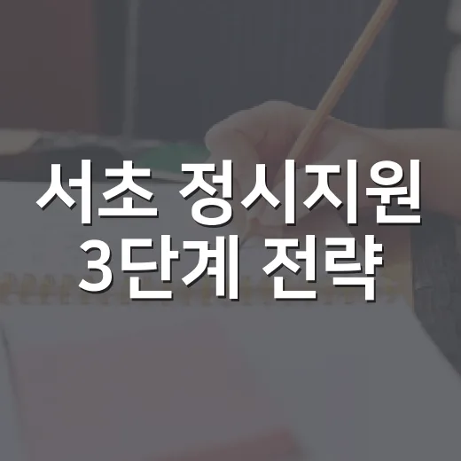 서초 정시지원 3단계 전략
