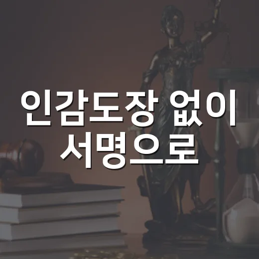 인감도장 없이 서명으로