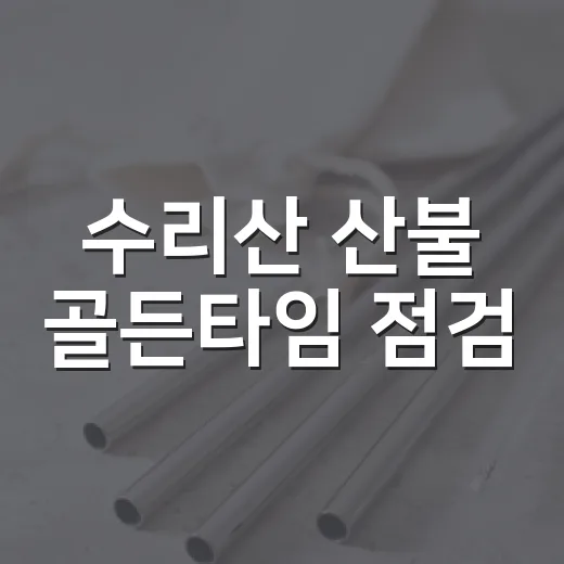 수리산 산불 골든타임 점검