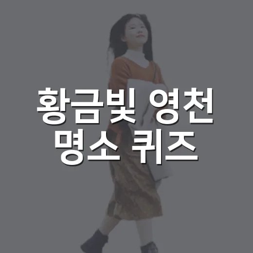 황금빛 영천 명소 퀴즈