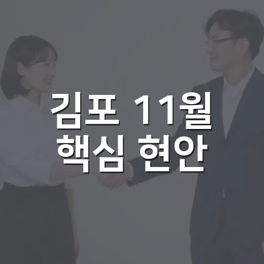 김포 11월 핵심 현안
