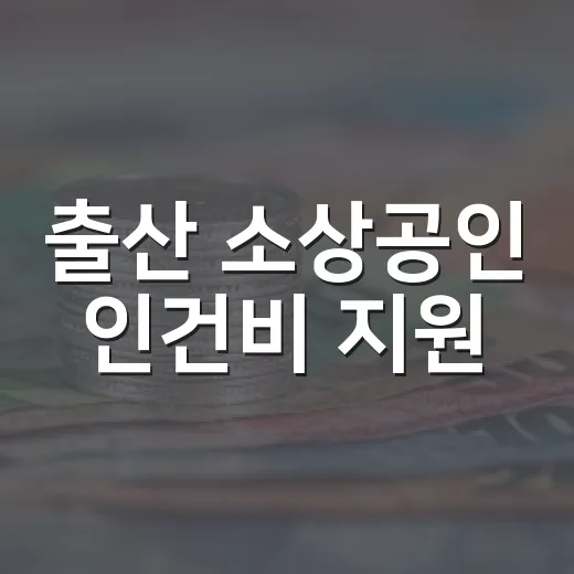 출산 소상공인 인건비 지원