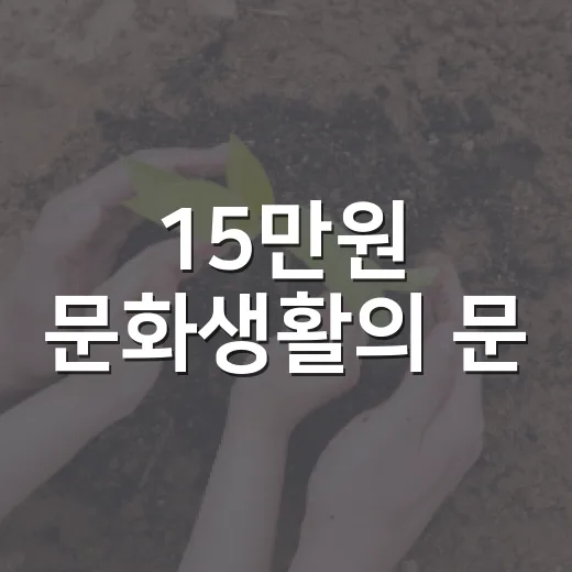 15만원 문화생활의 문
