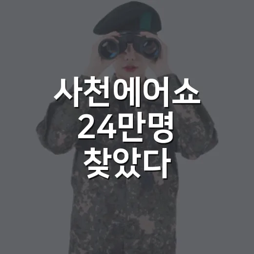 사천에어쇼 24만명 찾았다