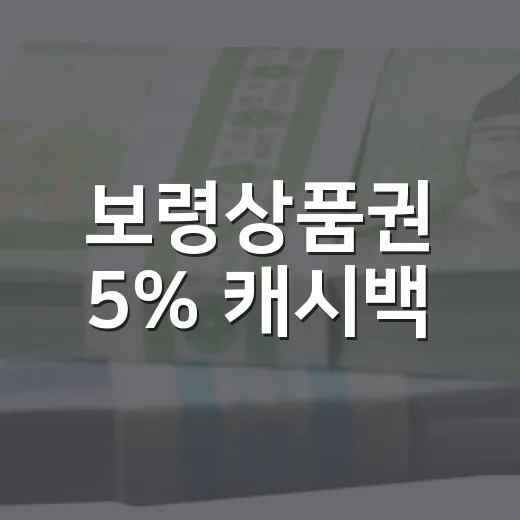 보령상품권 5% 캐시백