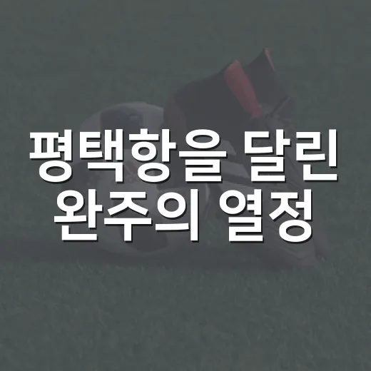 평택항을 달린 완주의 열정