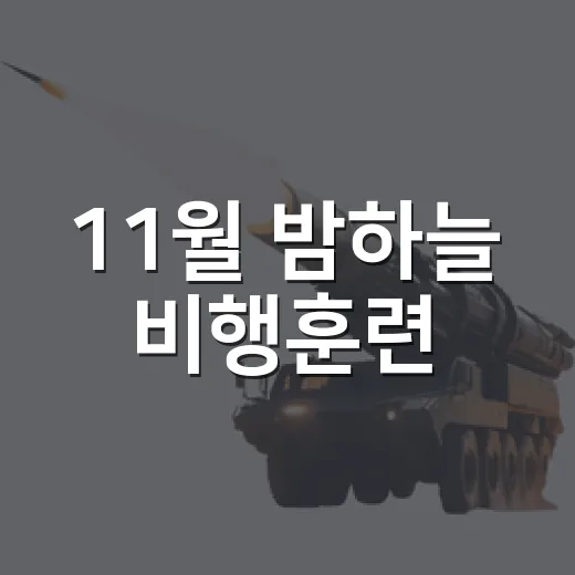 11월 밤하늘 비행훈련