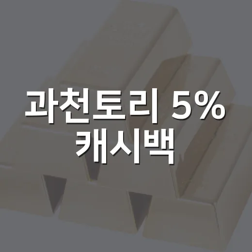 과천토리 5% 캐시백