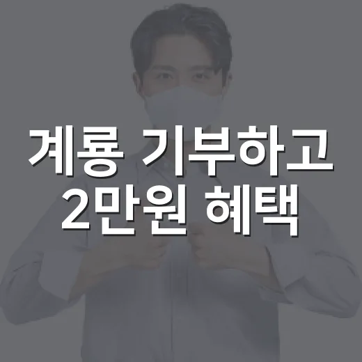 계룡 기부하고 2만원 혜택
